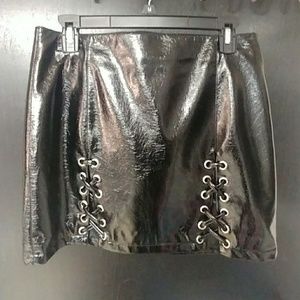 Fake leather skirt